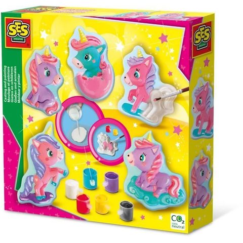 SES Creative Moulage et peinture - Hobby Pink - Bébé licornes - Activité DIY enfant - Idée cadeau fille - Age: 5+