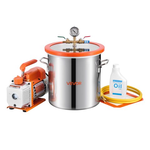Vevor Pompe À Vide 3,5 Cfm 99 L/min Argent Acier Inoxydable