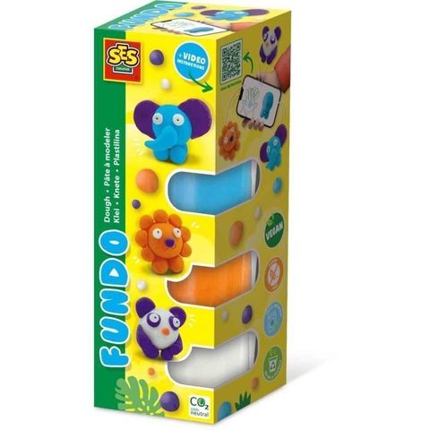 Ses Creative Pâte A Modeler Fundo - Animaux Sauvages (3x90gr-1x40gr) - Interactive Pour Les Jeunes