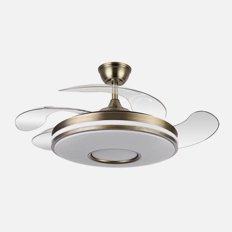 Fabrilamp Ventilateur de Plafond avec Lumière Dani 72W Pales Rétractables Télécommande LED