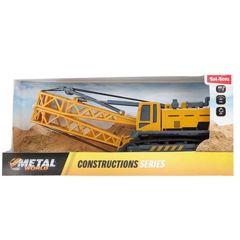 Toi-toys Camion Grue Métallique Caterpillars 1:55 - Véhicule De Construction Détails Réalistes