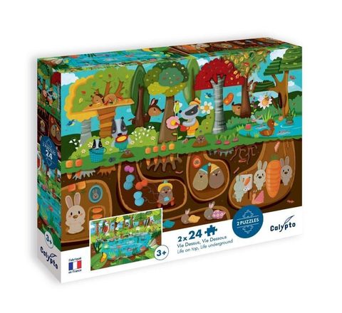 Sentosphere 2 Puzzles - 24 pièces - La Vie Dessus / Vi Dessous - Observation - Mémoire - Logique - Dès 3 ans