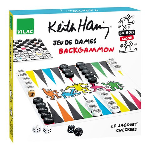 Vilac C Jeu De Dames Et Backgammon "keith Haring" - Multicolore - Jeux De Stratégie