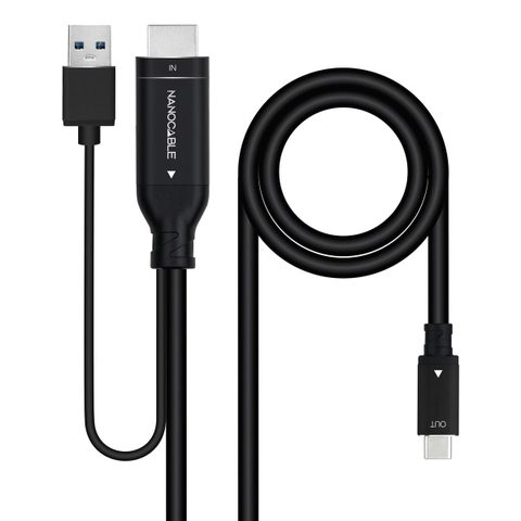Nanocable Câble Usb-c Vers Hdmi Noir 1,8 M