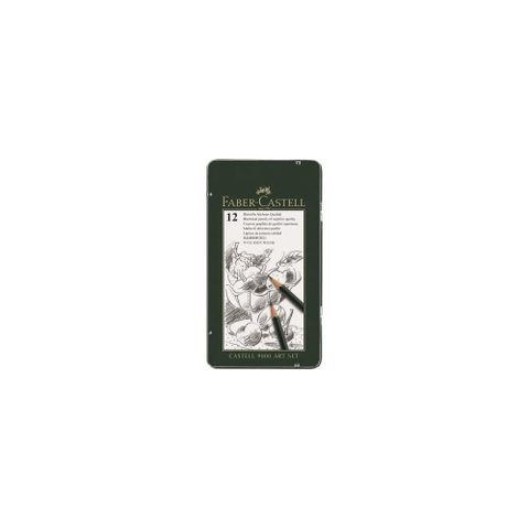 Faber Castell Crayons Graphite Castell 9000 Ensemble Métal Vert Foncé 12 Pièces