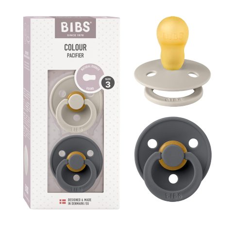 Bibs Tétine Colour. Lot De 2 Sucettes. Sans Bisphénol A, Téterelle Ronde. Latex De Caoutchouc Naturel, Fabriqué Au