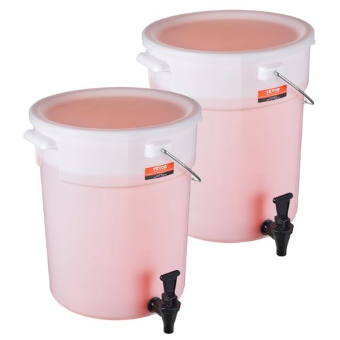 Vevor Distributeur De Boissons 2pcs 19 L En Plastique Avec Robinet Pour Soirée