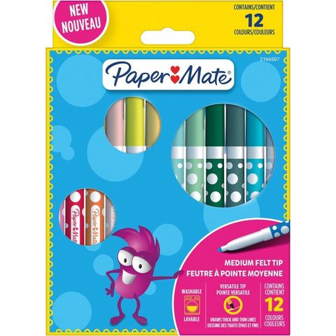 Paper Mate Boîte De 12 Feutres À Pointes Moyennes