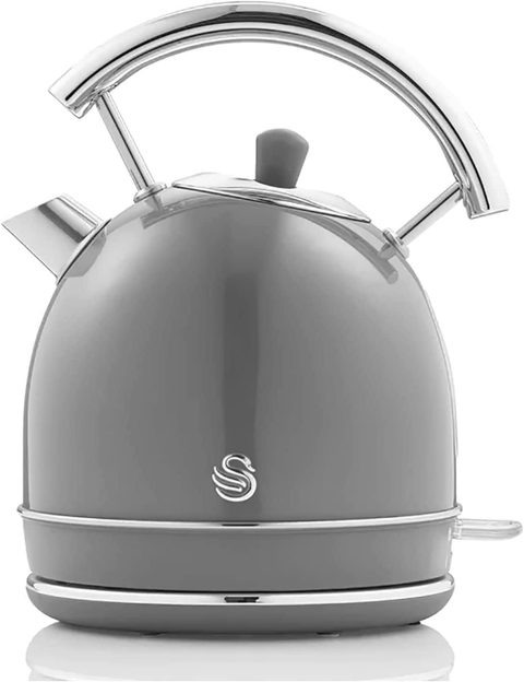 Swan Retro Bouilloire, 1,8 L, Acier Inoxydable Sans Bpa, Résistance Cachée, Sans Fil Sk14630grneu 3000w