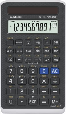 Casio Calculatrice scientifique FX-82Solar II écran 10 chiffres énergie solaire