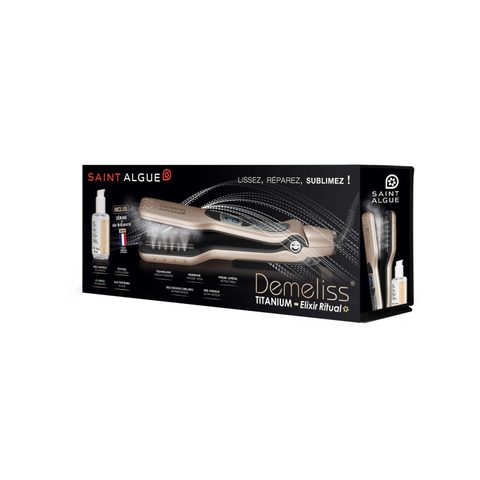 Saint Algue C Demeliss Titanium: Lisseur Vapeur + soin de brillance Elixir Ritual 50ml - 150?C a 230?C - Arret aut