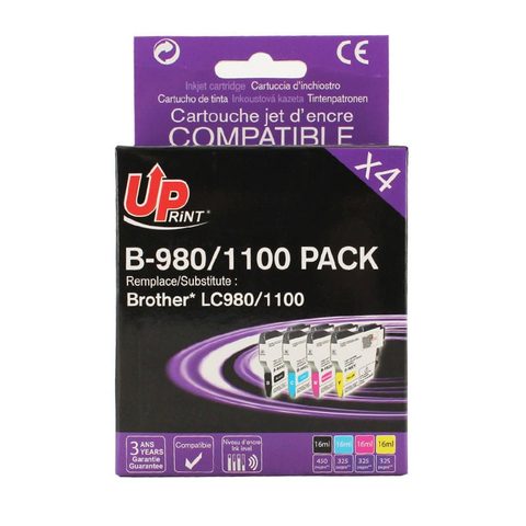 Uprint Brother Lc980/1100 Pack De 4 Cartouches Compatibles Upprint
