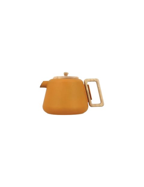 Ogo Living Théière En Fonte Jaune Avec Couvercle En Bois 1l Viggo