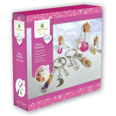 Sycomore Kit Créatif Lovely Box Bijoux Bouteilles Verre Naturel Liège 6 Projets