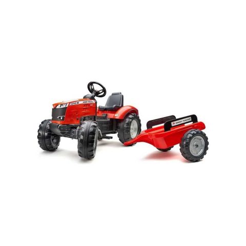 Falk Tracteur enfant Massey Ferguson avec remorque 3 à 7 ans
