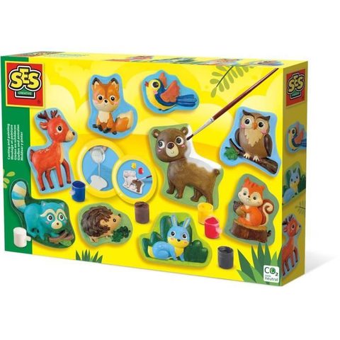 SES Creative Moulage et peinture - Hobby - Animaux de la forêt - Activité manuelle nature - Idée cadeau fille garçon - Age: 5+