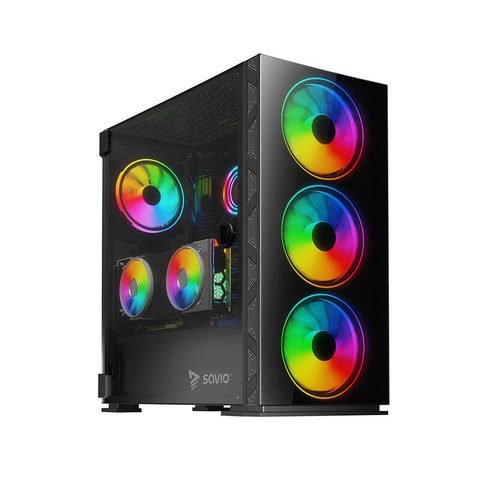 Savio Tour ATX Prime X1 ARGB avec 4 ventilateurs en verre trempé