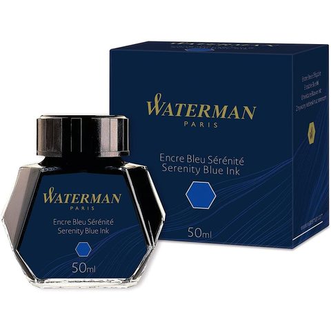 Waterman Flacon Verre 50ml Encre Bleu Sérénité