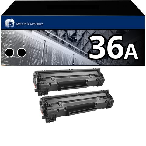 123consommables Pack 2 Toners Compatible Hp 36a