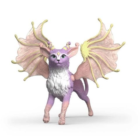 Schleich Figurine Bayala 70846 Chat dragon volant magique multicolore ailes en forme de feuilles