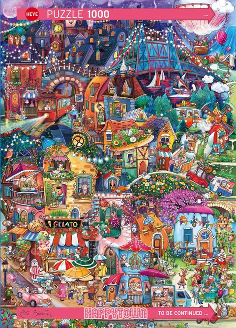 Heye Puzzle Puzzel Good Evening, Happytown 1000 * Levertijd Onbekend *