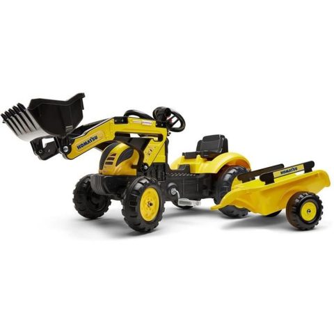 Falk Tractopelle à pédales Komatsu pelle articulée remorque
