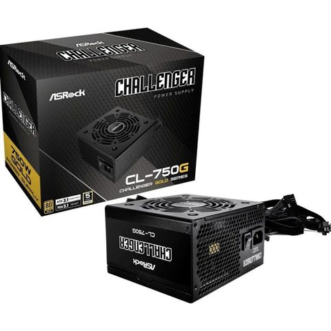 ASRock Bloc d'alimentation 750 W, certification 80 PLUS Gold, Challenger CL-750G, protection avancée