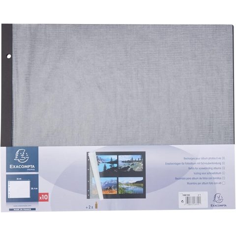 Exacompta Recharges Pour Album Photos À Vis - 29x37cm - Noir - 36x28,4cm - 10 Feuillets