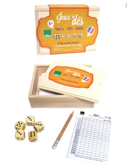 Vilac Jeu de Yam's en Bois - Jeu de Société Classique pour Toute la Famille
