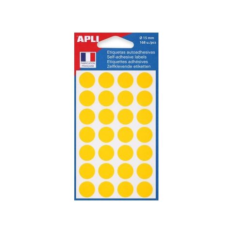 Apli Pastilles adhésives Ø 15 mm - 111844 - Pochette de 168