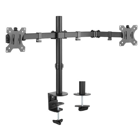 D2 Double Support Ecran PC pour 13 -32 de Construction Robuste Hauteur Ergonomique Rotation à 360° Support de Moniteur Charge Maximal de 8kg par bras
