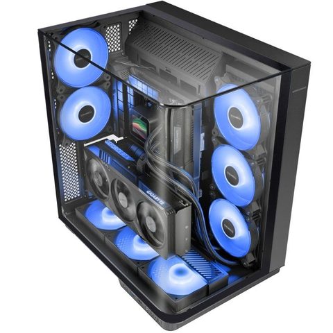 Mars Gaming Mc-Infinio ATX incurvé en verre trempé, 2 ventilateurs 120 mm, USB-C