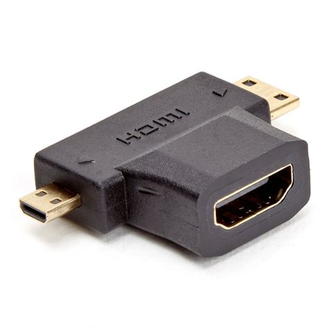 D2diffusion Adaptateur 2 En 1 Hdmi Port Micro Hdmi + Mini Hdmi Mâle Port Hdmi Femelle Connecteurs