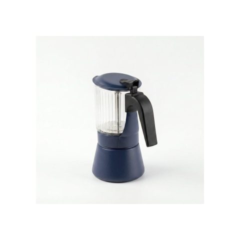 Inoxibar Cafetière Italienne Clair Blue 6 Tasses Verre Borosilicate