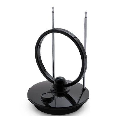 D2 Diffusion Antenne Tv Intérieure 50db - Ronde Amplifiéeuhf/vhfavec Filtre 4g - Gain Maximum 50db - Portée De L'antenne 25 Km