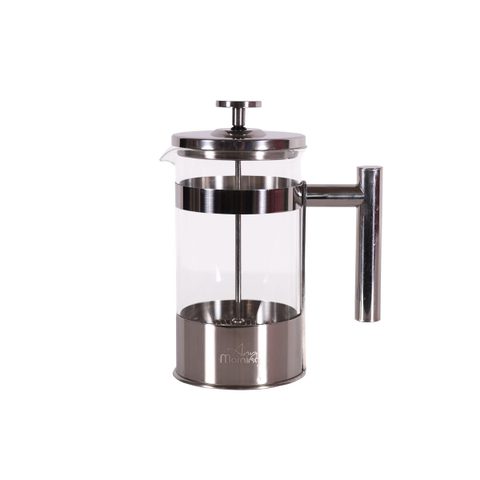 Any Morning Cafetière à piston 600 ml Acier inoxydable Verre noir Facile à nettoyer