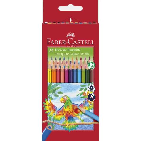 Faber-castell Crayons De Couleur Triangulaires, Étui De 24