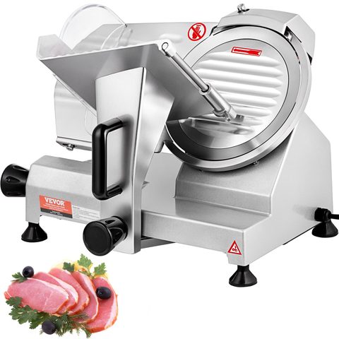 Vevor Trancheuse électrique commerciale 200W, lame 203 mm 350-400 tr min, inox alu