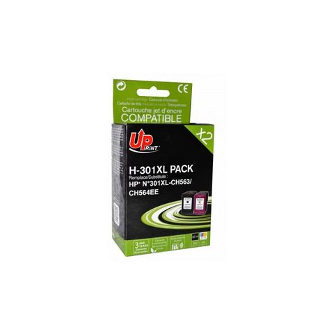Uprint Hp 301xl Pack De 2 Cartouches Compatibles H-301xl Upprint