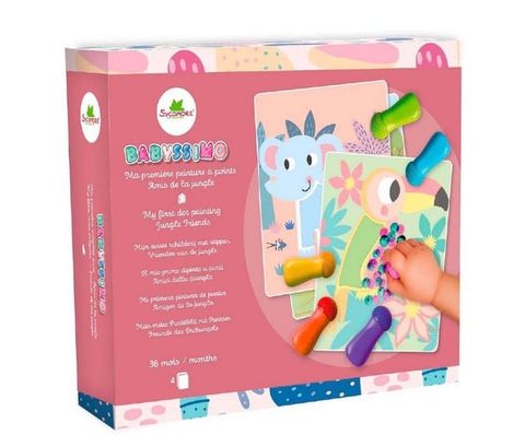 Sycomore Peinture à points - Babyssimo Amis de la Jungle - 6 tampons - Dès 3 ans