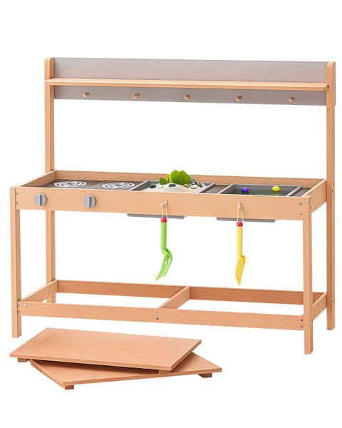 Vevor Cuisine de boue en bois jouet extérieur pour tout-petits 100 cm avec évier