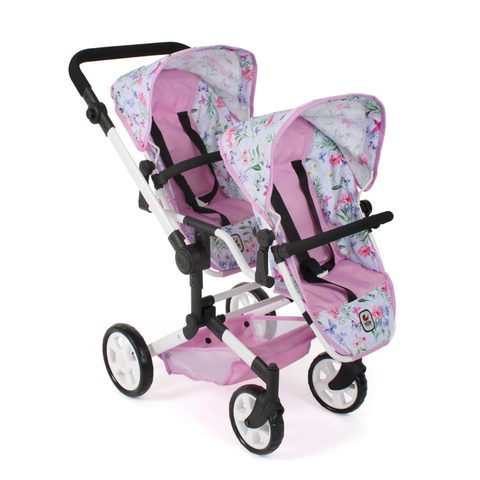 Bayer Chic 2000 Poussette Double Pour Poupées Linus Duo Flowers