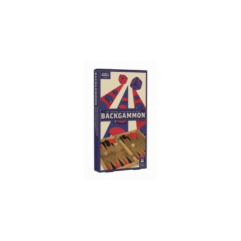 Professor Puzzle Jeu de backgammon Vintage Plateau pliable 30 pièces Bois naturel