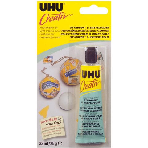 UHU Tube De Colle Creativ Polystyrène Expansé Feuille Aluminium