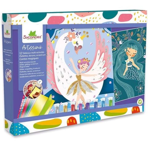 Sycomore Tableaux A Gratter Et Décorer - Contes Magiques - Multicolores