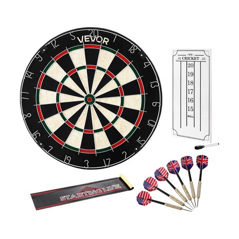 Vevor Cible De Fléchettes Planche 451 Mm Avec 6 Fléchettes Et Kit De Pointage