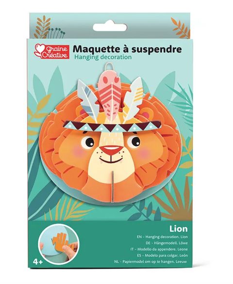 NAN Maquette A Suspendre - Graine_creative Lion 3d Multicolor Bois