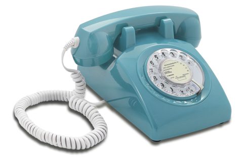 Opis Technology Téléphone fixe filaire rétro vintage avec cadran rotatif