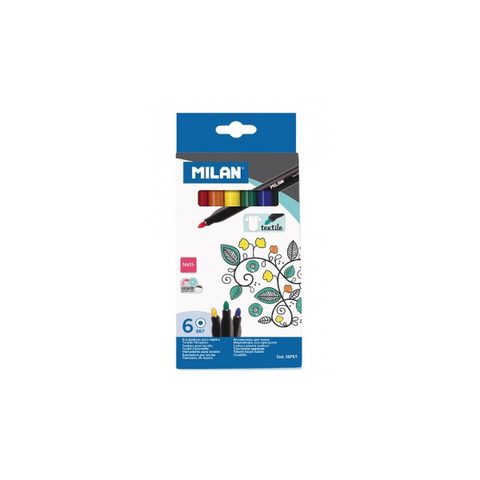 Milan Feutres Textile Boîte 6 4 Mm Bleu Plastique