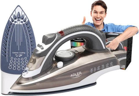 Adler Fer à vapeur 3000 W avec semelle céramique